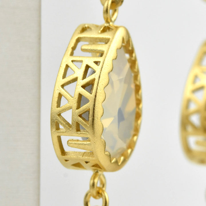 Pear-cut Crystal Drop Earrings - Goldmakers Fine Jewelry