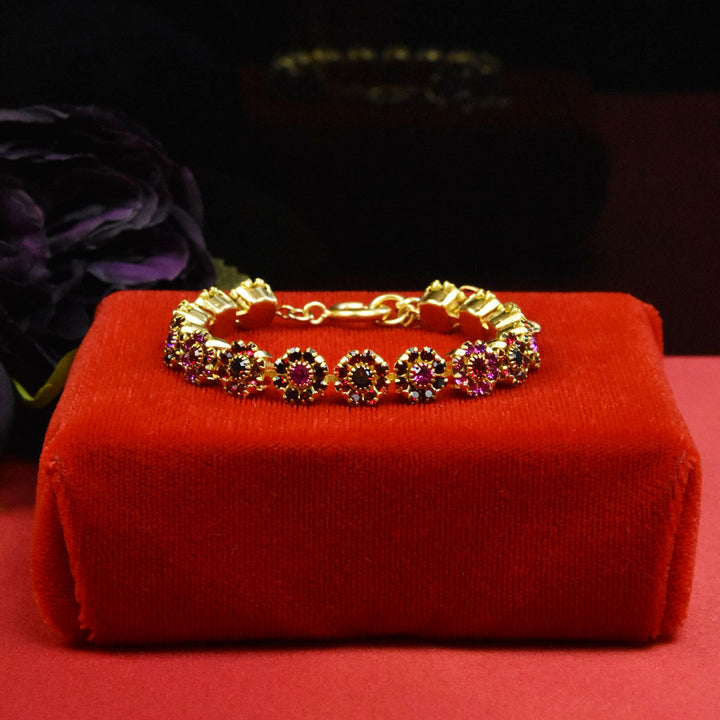 Fancy Flower Crystal Bracelet - Goldmakers Fine Jewelry