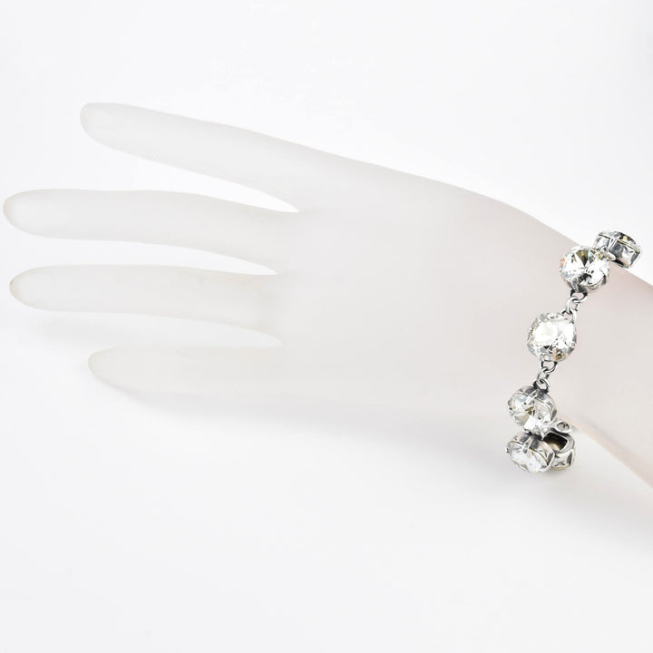 Oversize Crystal Bracelet in Silver Plate - Goldmakers Fine Jewelry