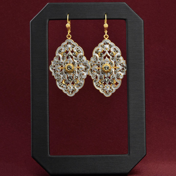 Bella Patina Drop Earrings in Silver - Goldmakers Fine Jewelry