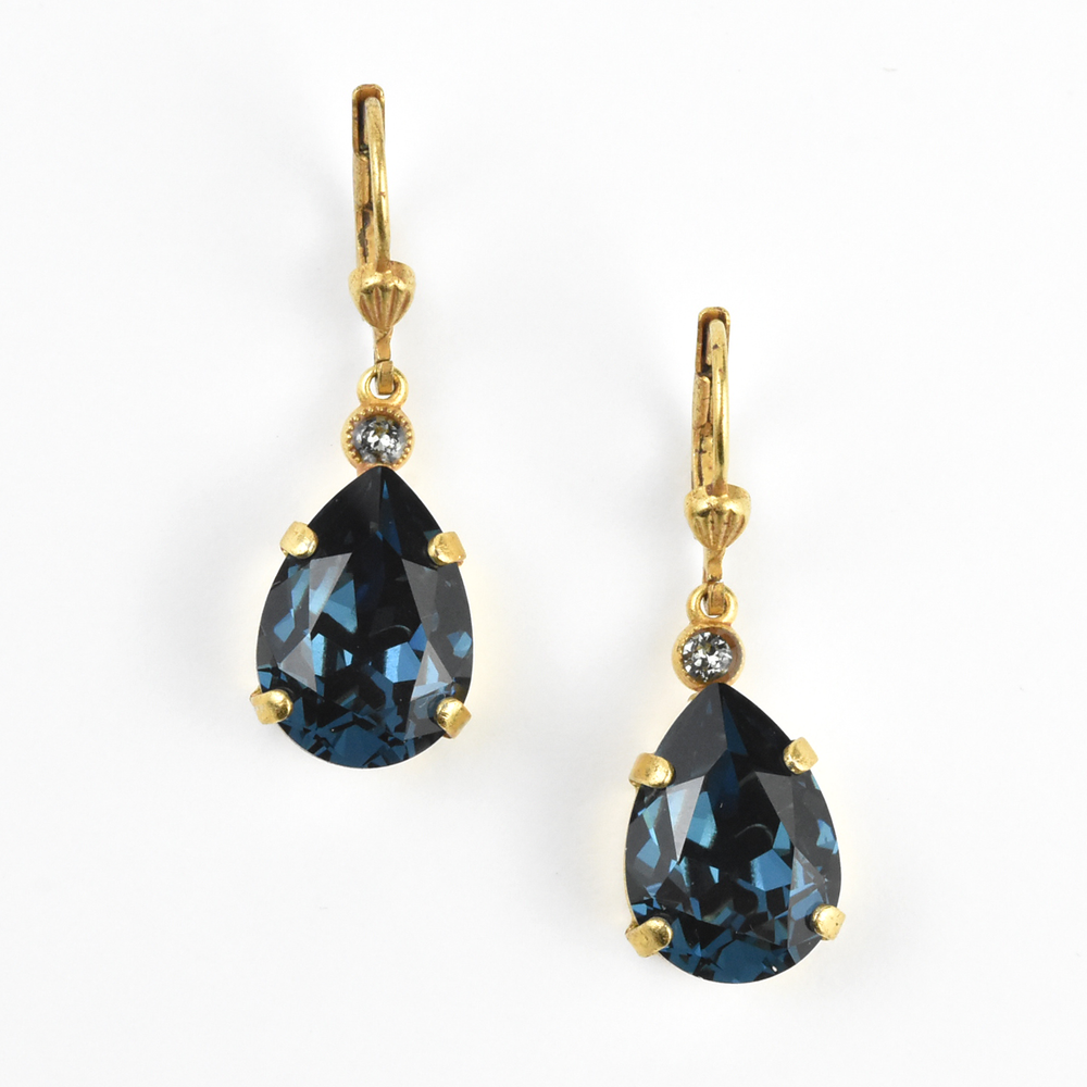 Crystal Teardrop Earrings in Gold - Goldmakers Fine Jewelry