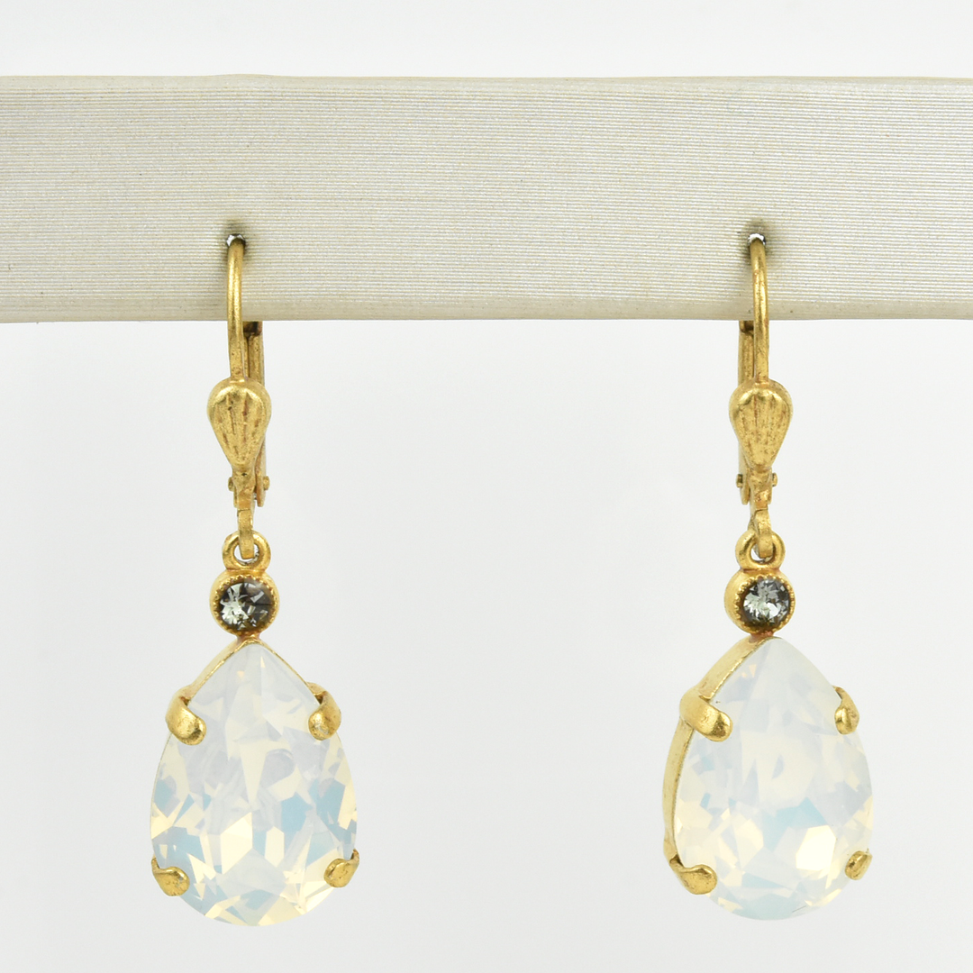 Crystal Teardrop Earrings in Gold - Goldmakers Fine Jewelry