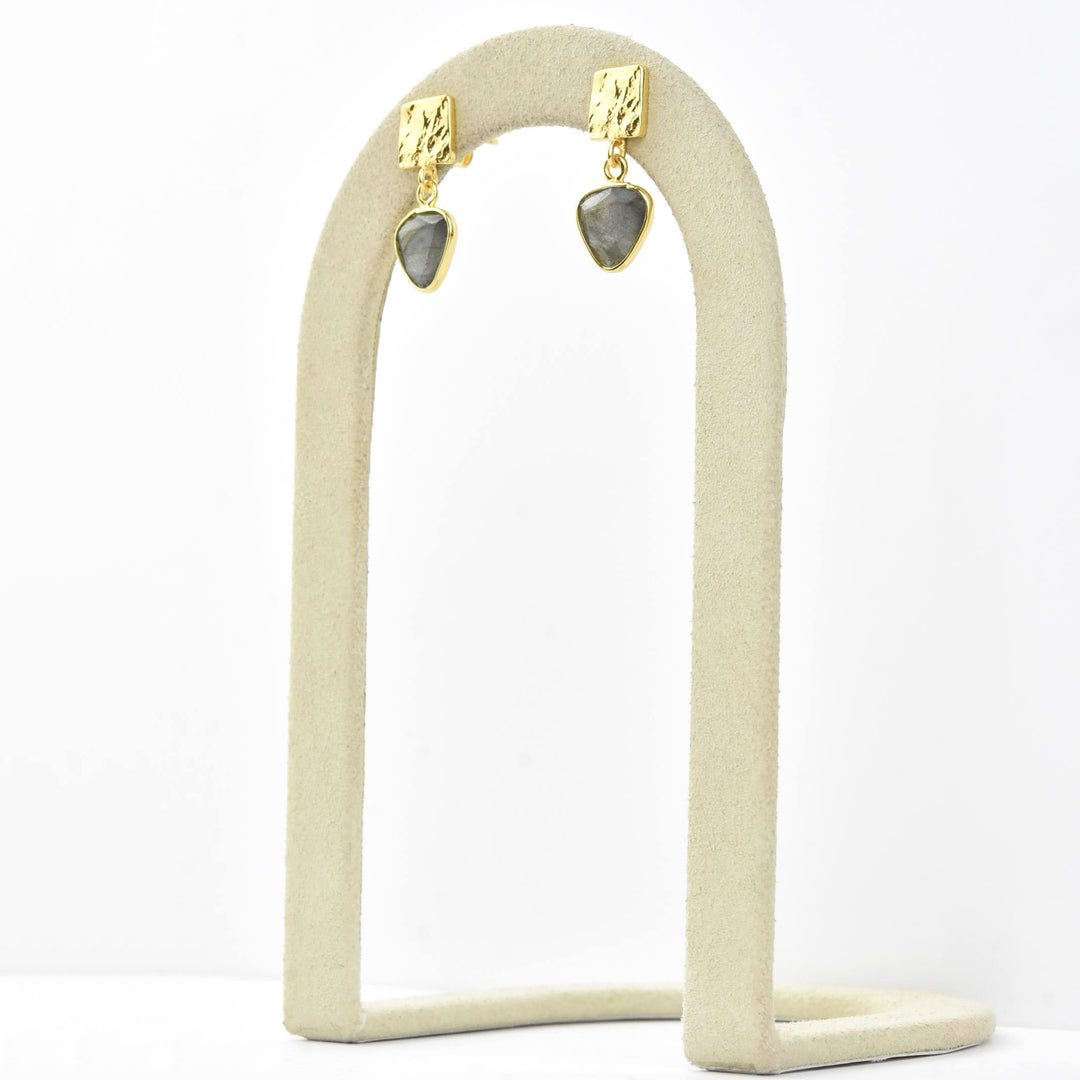 Geometric Labradorite Earrings