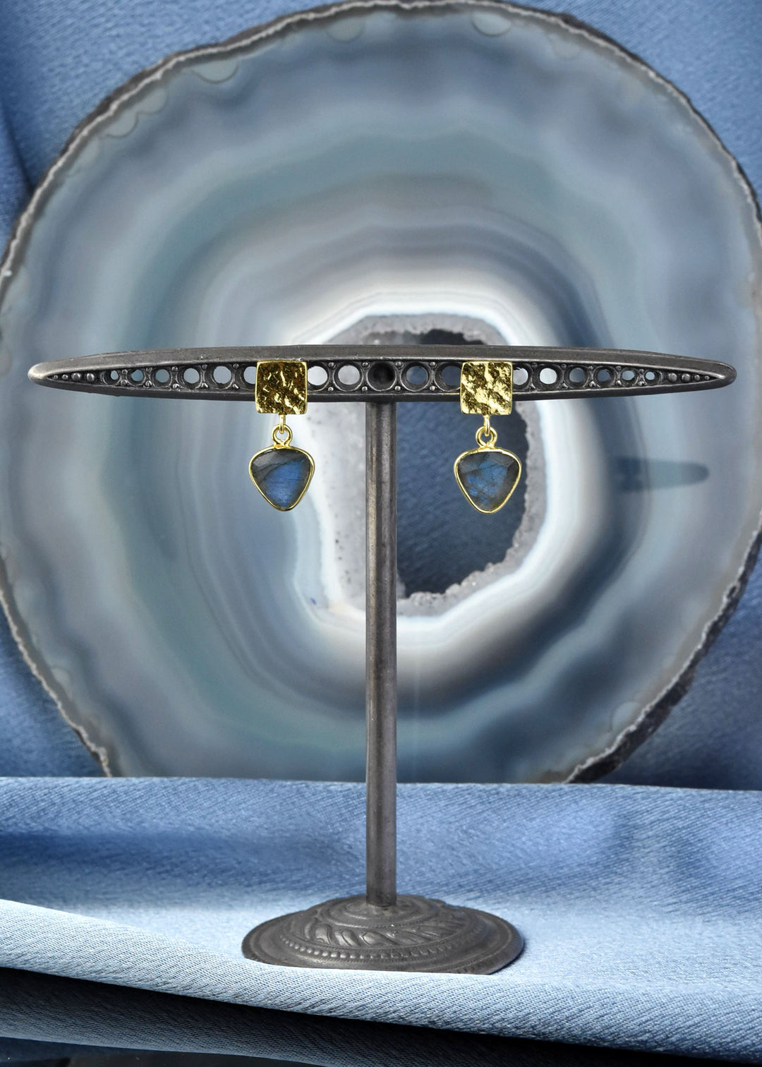 Geometric Labradorite Earrings