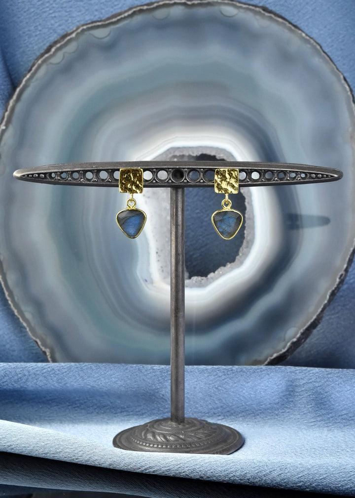 Geometric Labradorite Earrings