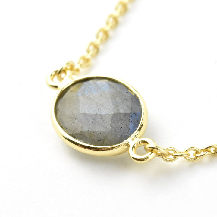 Labradorite Necklace w/ Hammered Discs