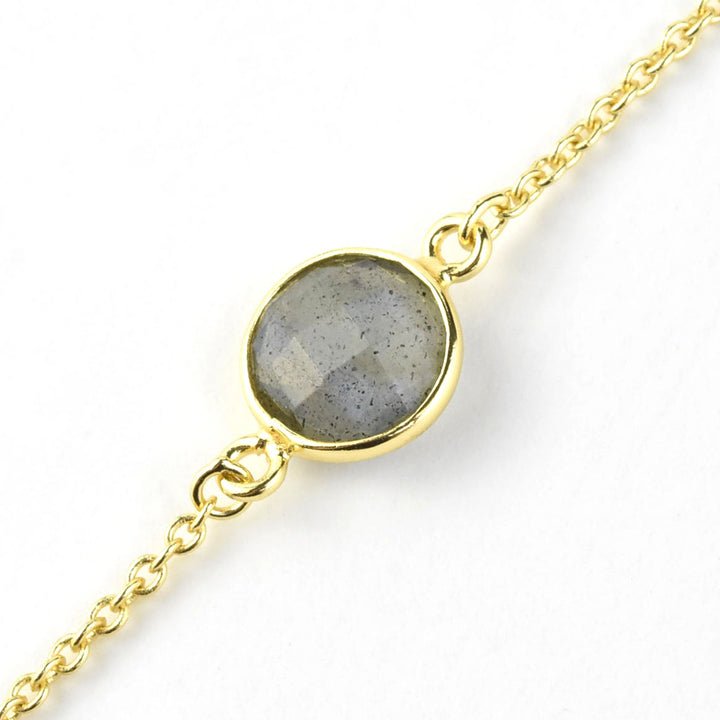 Labradorite Necklace w/ Hammered Discs