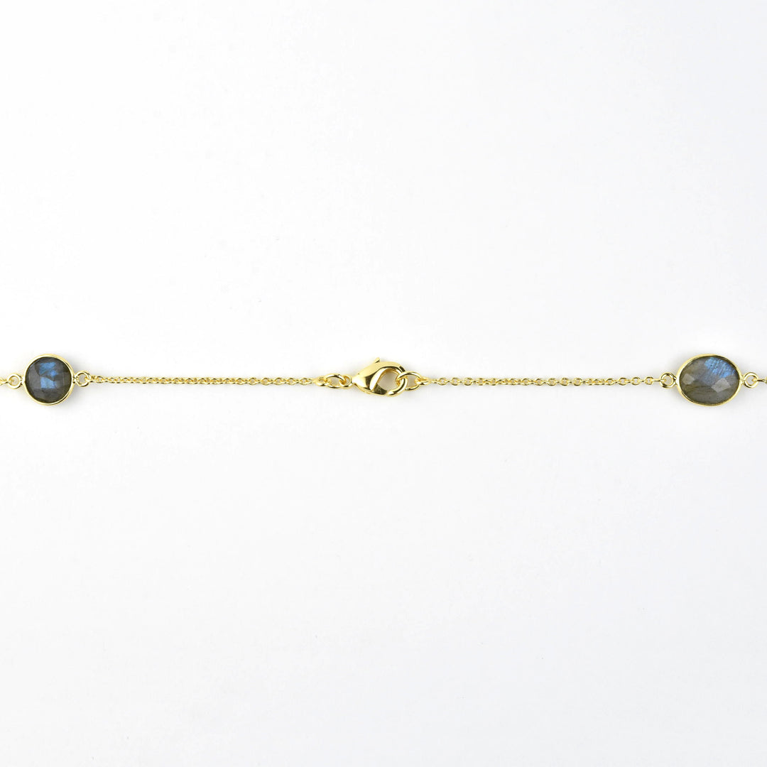 Labradorite Necklace w/ Hammered Discs