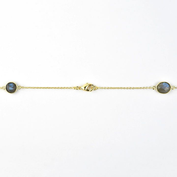 Labradorite Necklace w/ Hammered Discs