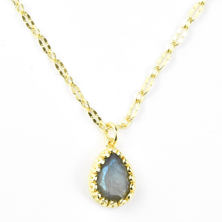 Pear Cut Labradorite Necklace