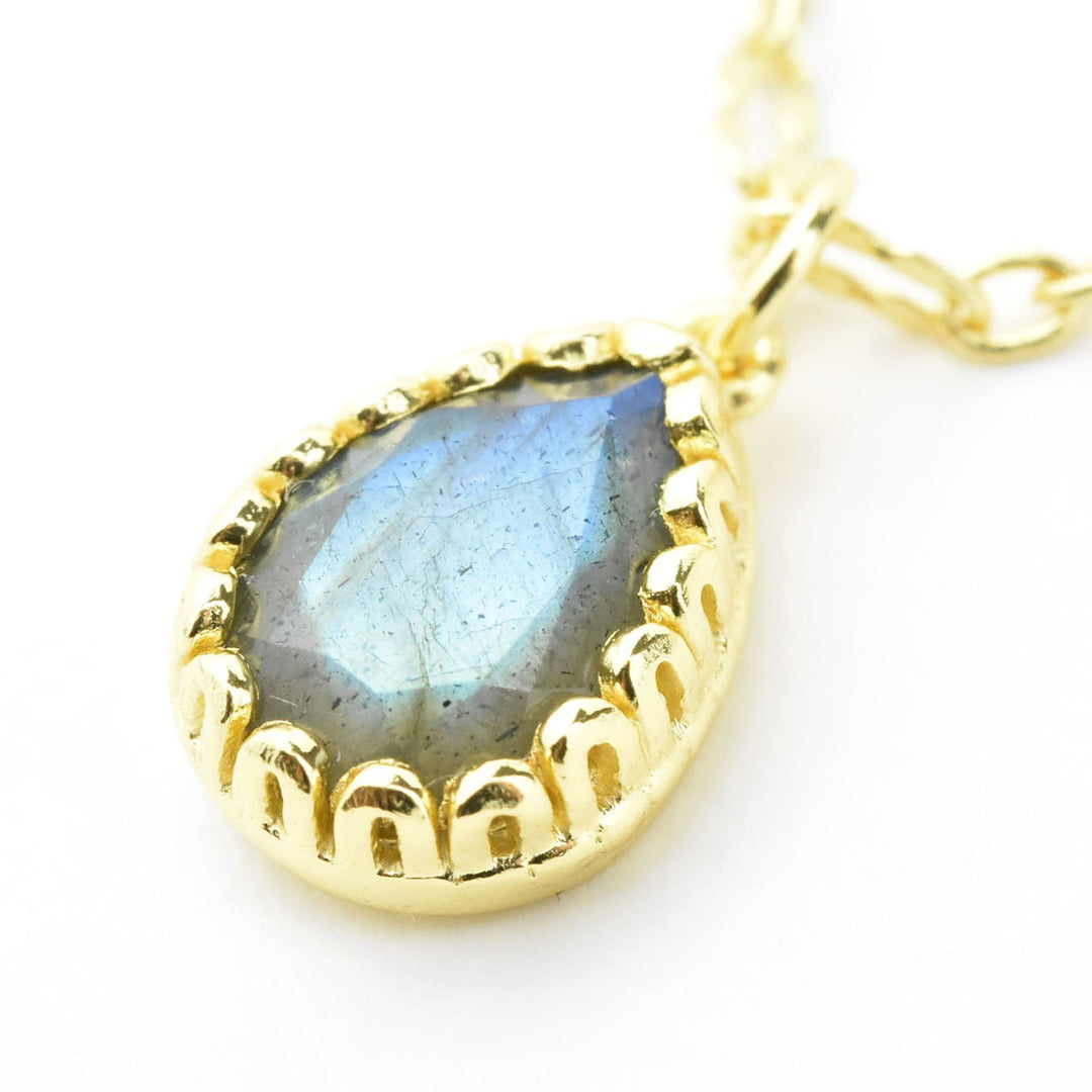 Pear Cut Labradorite Necklace