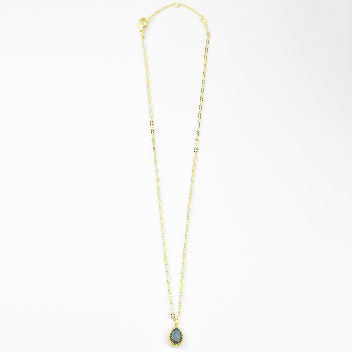 Pear Cut Labradorite Necklace