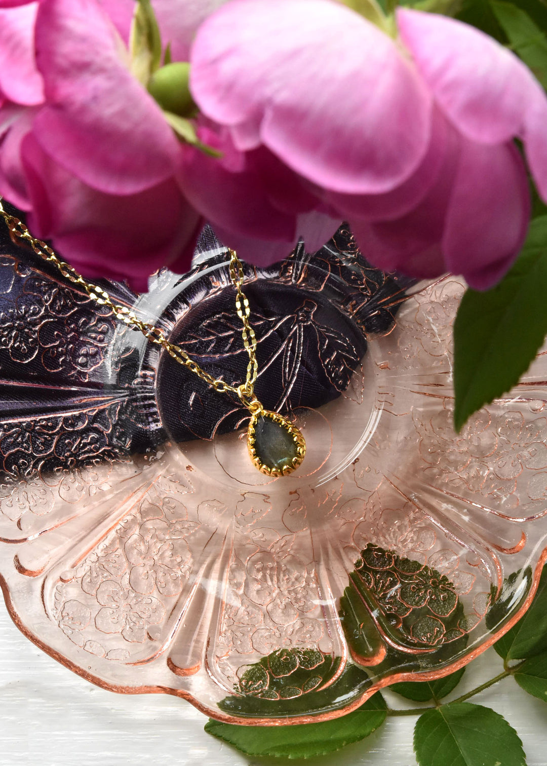 Pear Cut Labradorite Necklace