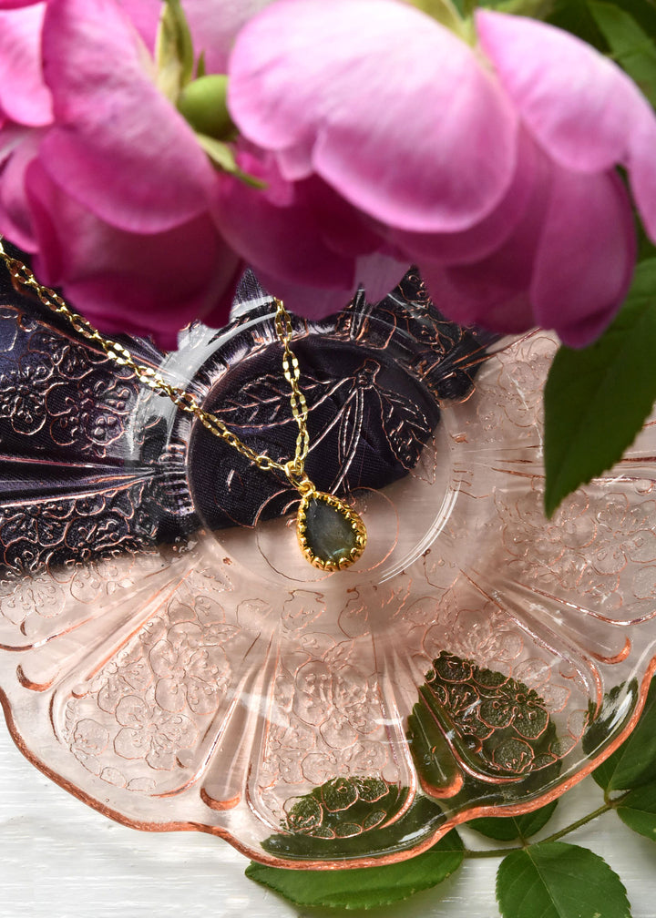 Pear Cut Labradorite Necklace