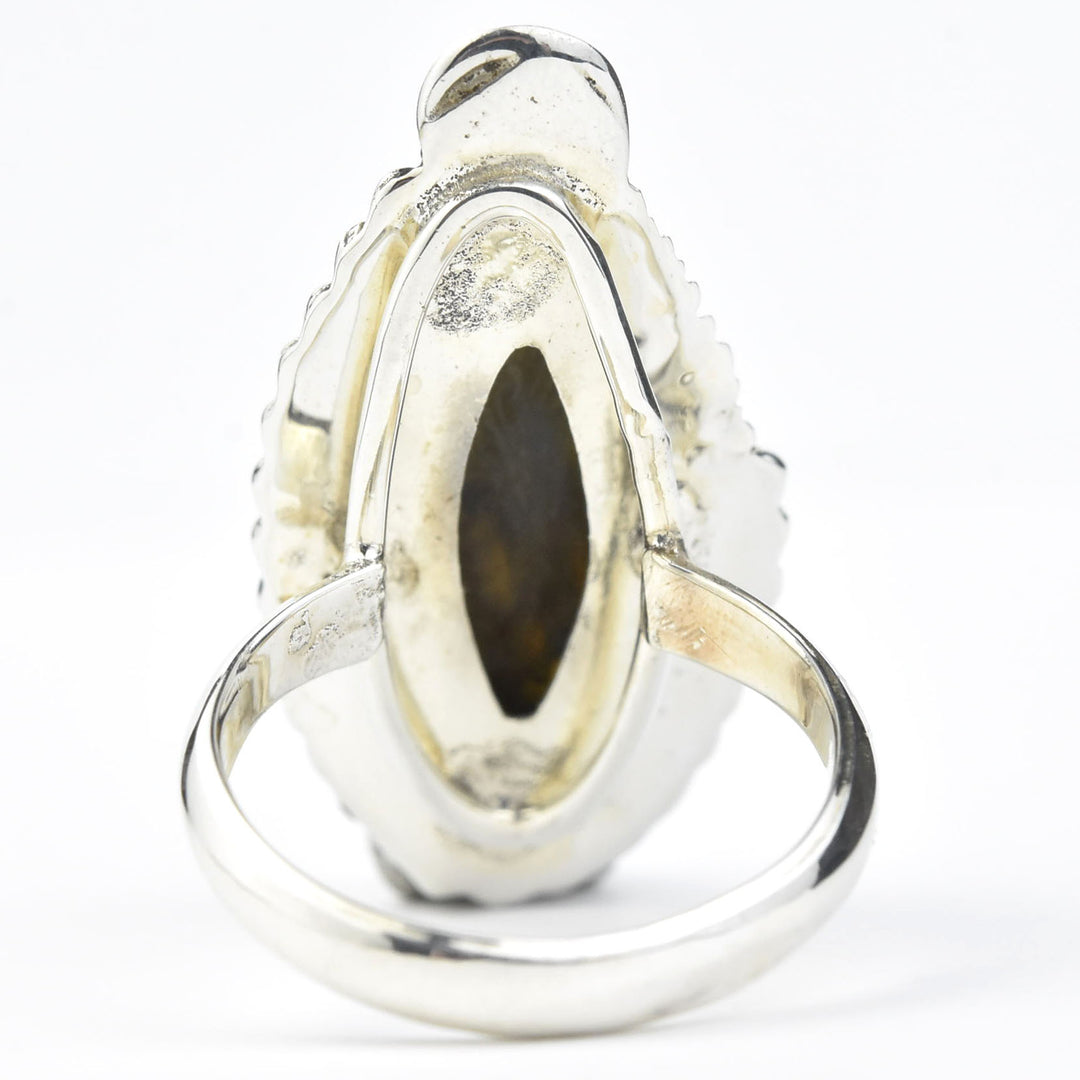 Elongated Labradorite Ring in Sterling Silver - Goldmakers Fine Jewelry
