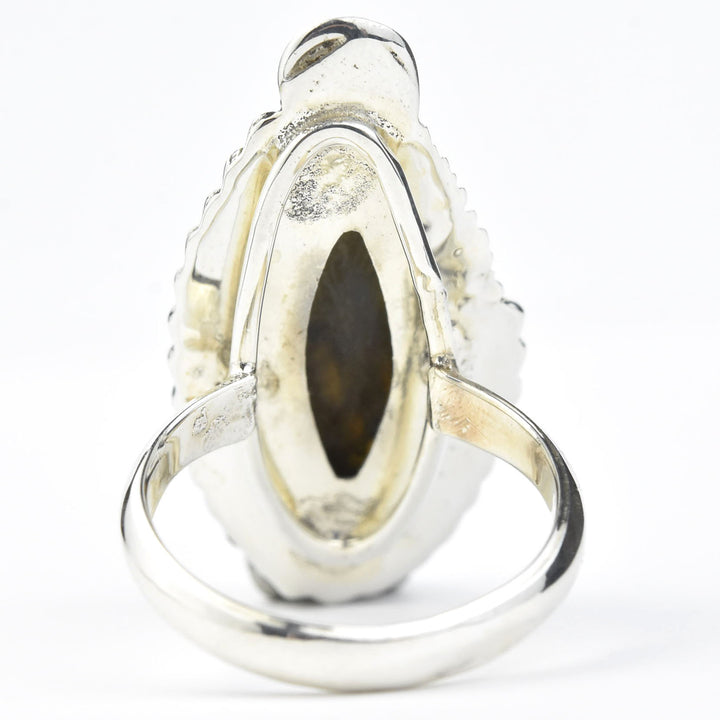 Elongated Labradorite Ring in Sterling Silver - Goldmakers Fine Jewelry