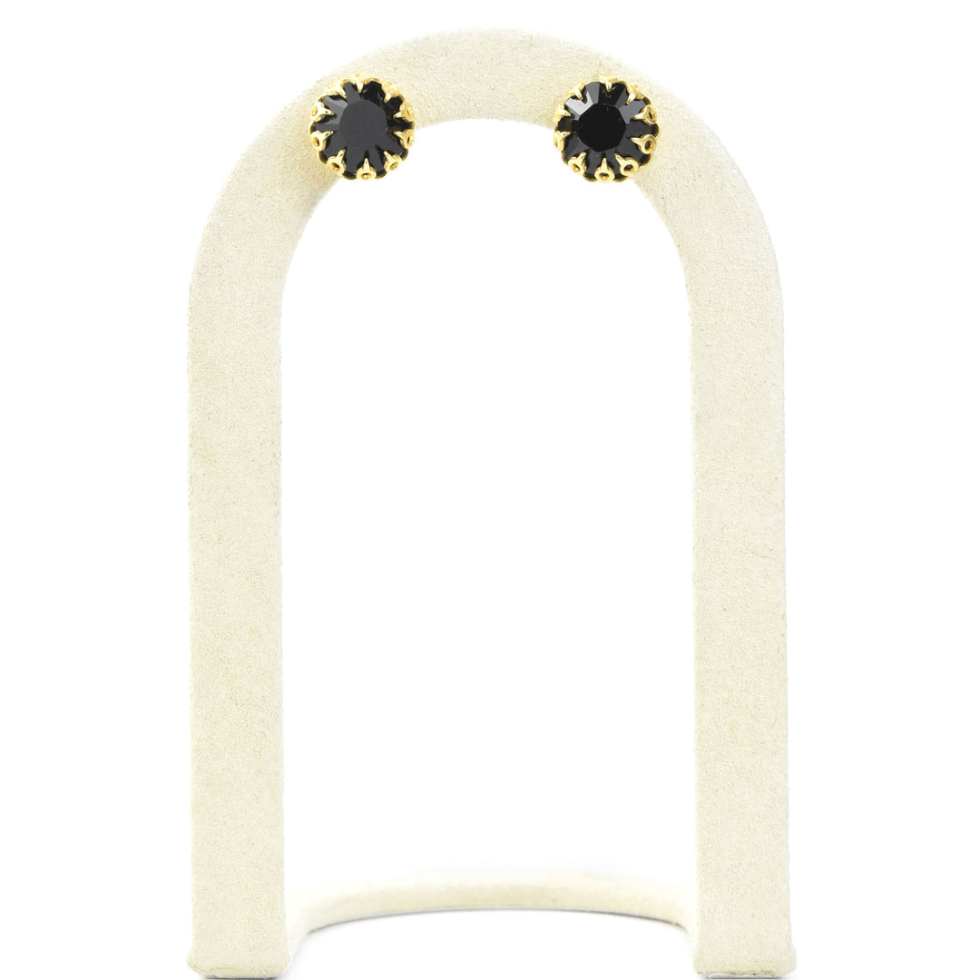 Gold Plated Lace Edged Crystal Studs