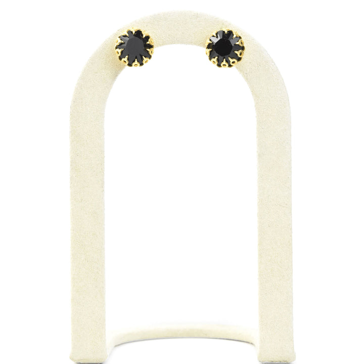 Gold Plated Lace Edged Crystal Studs