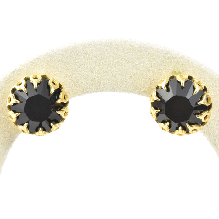 Gold Plated Lace Edged Crystal Studs