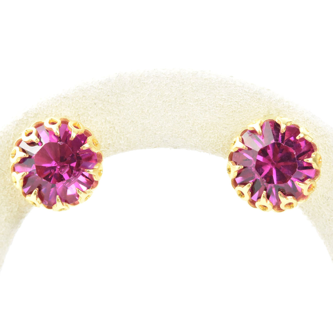 Gold Plated Lace Edged Crystal Studs