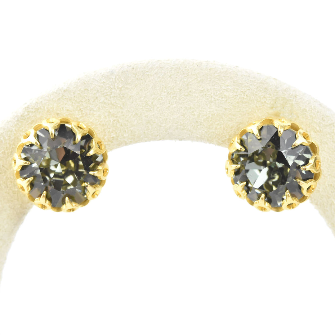 Gold Plated Lace Edged Crystal Studs