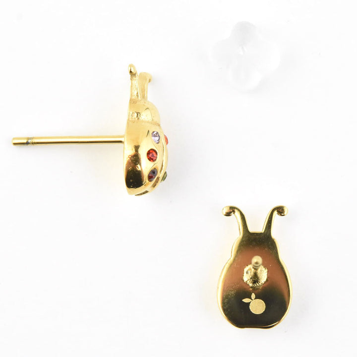 Lady Bug Studs, Gold Plated - Goldmakers Fine Jewelry