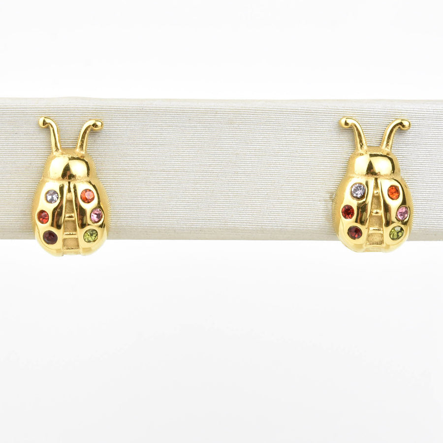 Lady Bug Studs, Gold Plated - Goldmakers Fine Jewelry