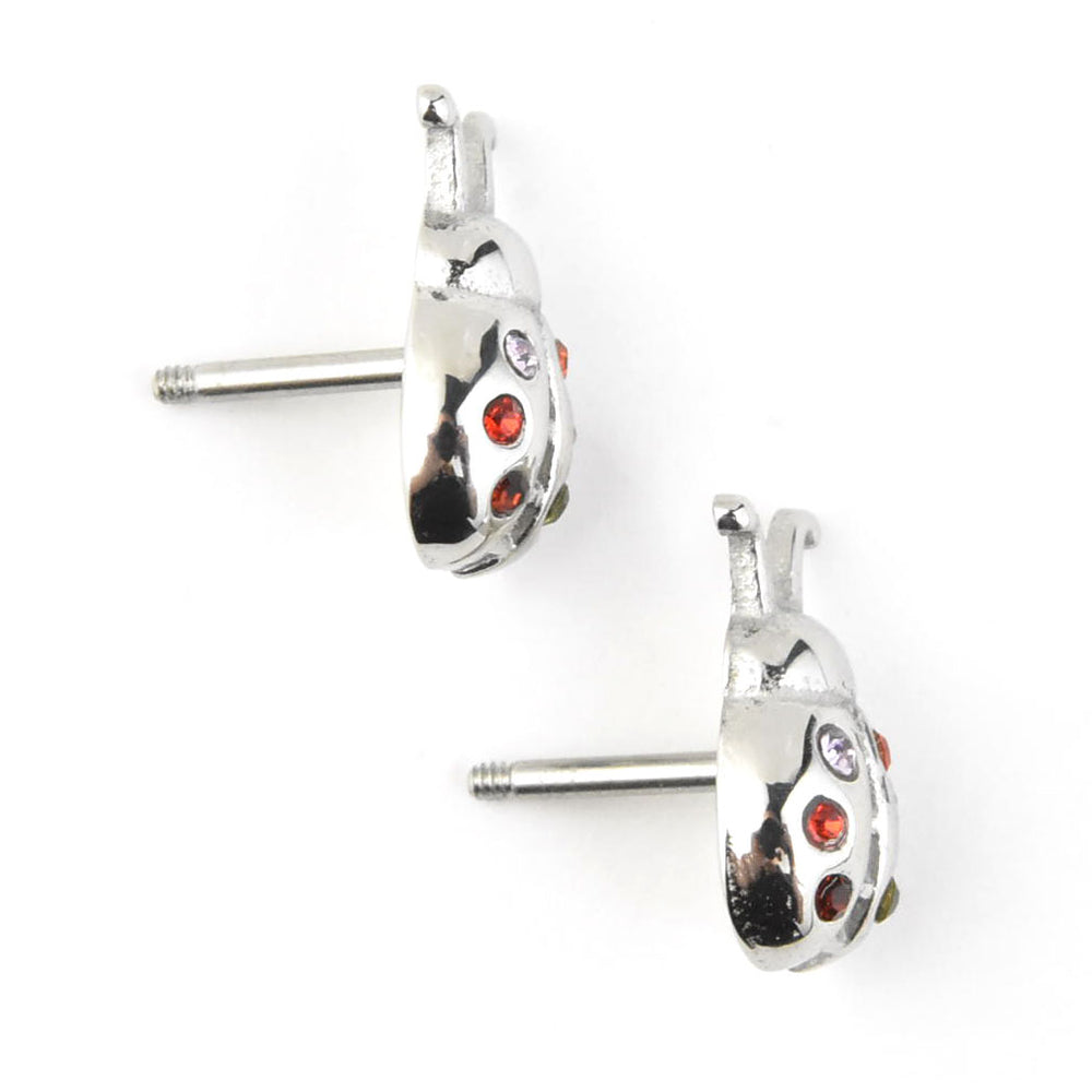 Lady Bug Studs, Screw-back - Goldmakers Fine Jewelry