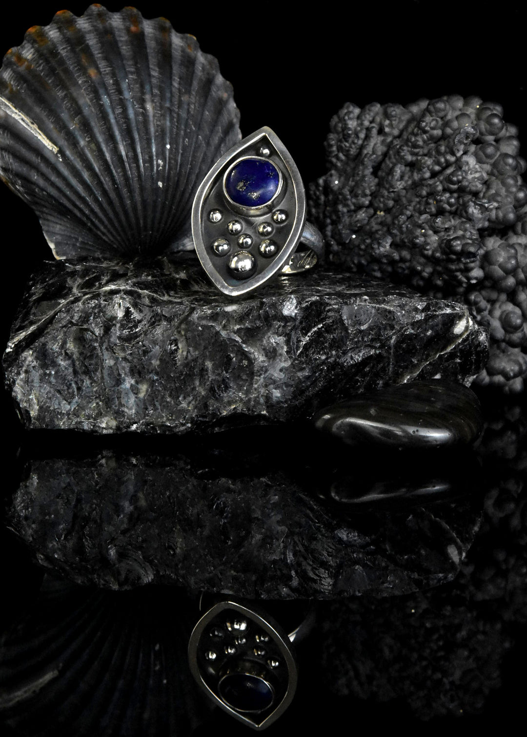 Lapis Ring in Sterling Silver - Goldmakers Fine Jewelry
