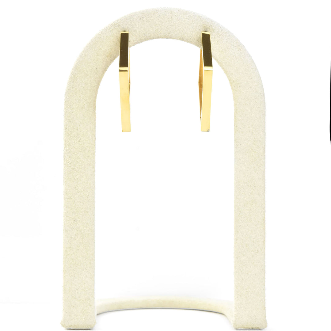 Large Diamond Shaped Chunky Hoops - Goldmakers Fine Jewelry