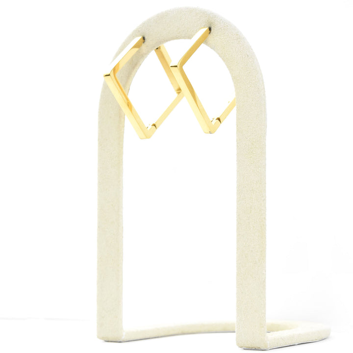 Large Diamond Shaped Chunky Hoops - Goldmakers Fine Jewelry