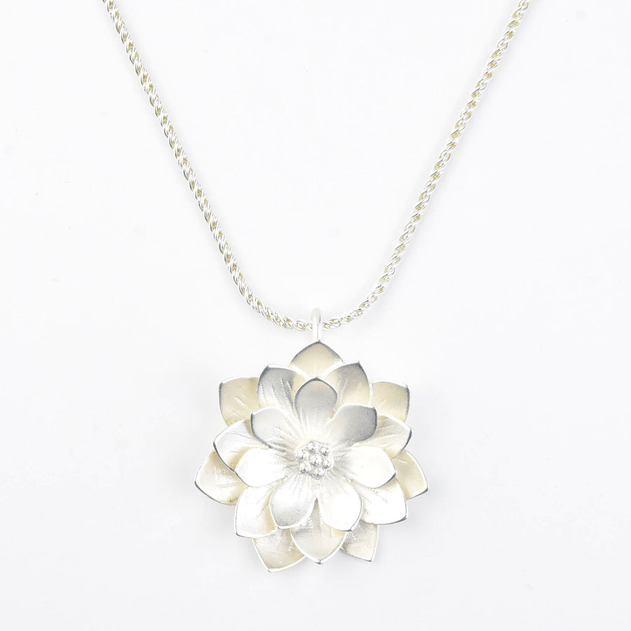Large Lotus Necklace - Goldmakers Fine Jewelry