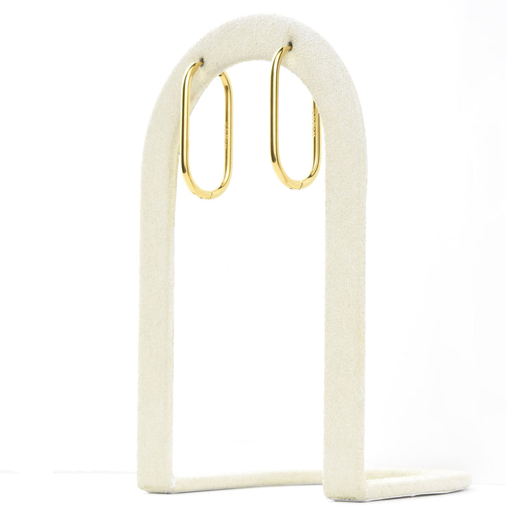 Large Rounded Rectangle Hoops - Goldmakers Fine Jewelry