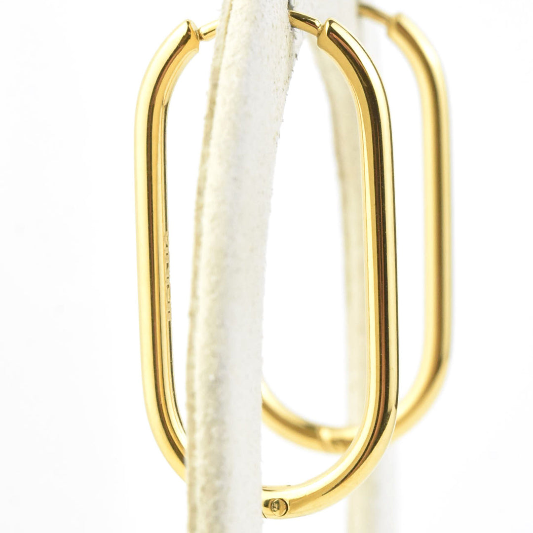 Large Rounded Rectangle Hoops - Goldmakers Fine Jewelry