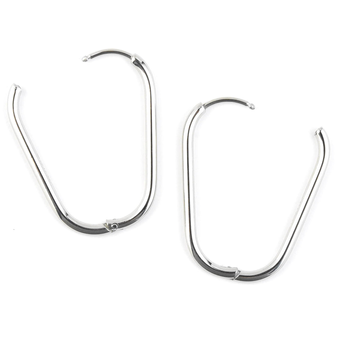 Large Rounded Rectangle Hoops - Goldmakers Fine Jewelry