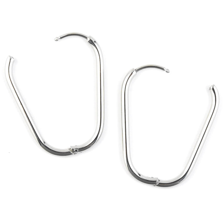 Large Rounded Rectangle Hoops - Goldmakers Fine Jewelry