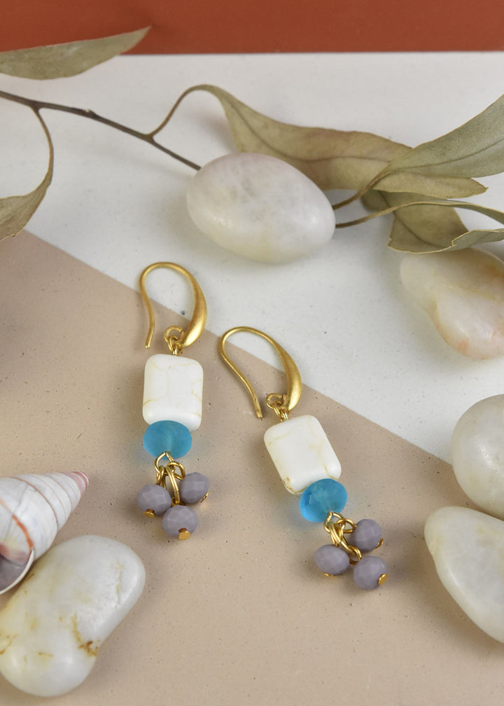 Lavender & Capri Blue Earrings