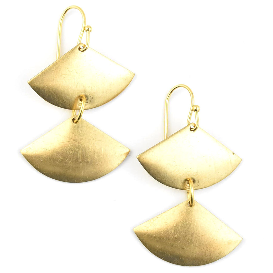 Layered Fan Earrings - Goldmakers Fine Jewelry