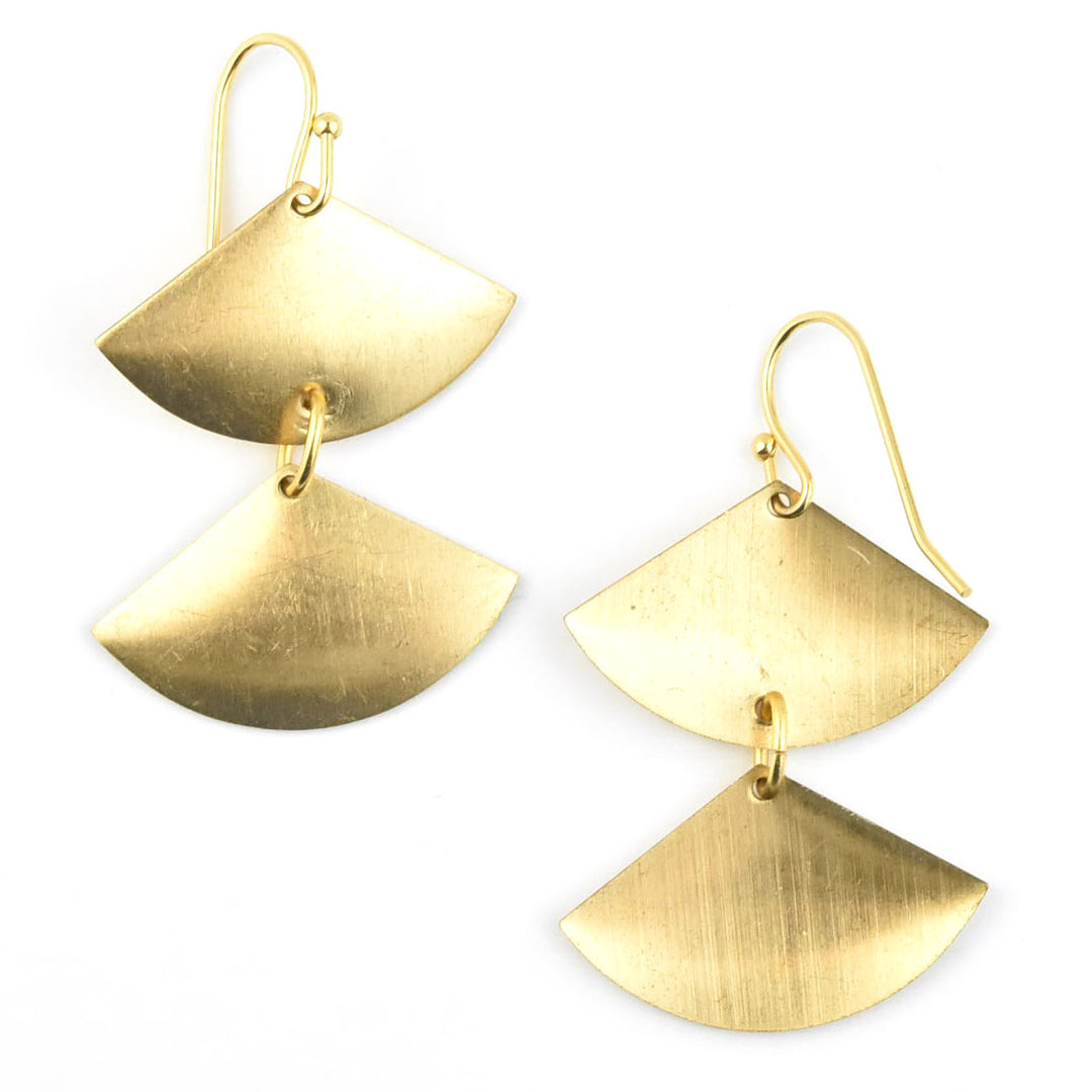 Layered Fan Earrings - Goldmakers Fine Jewelry