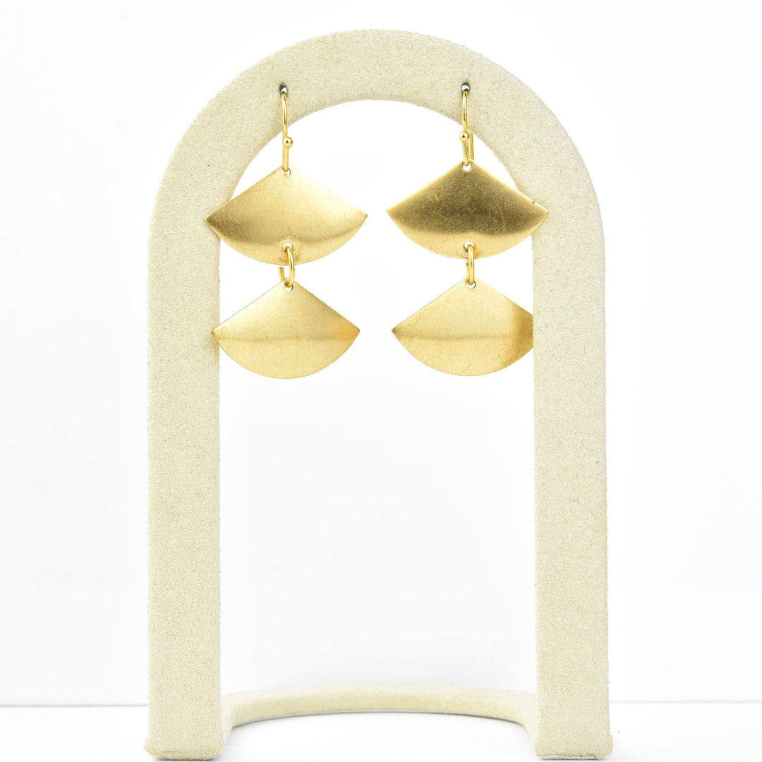 Layered Fan Earrings - Goldmakers Fine Jewelry