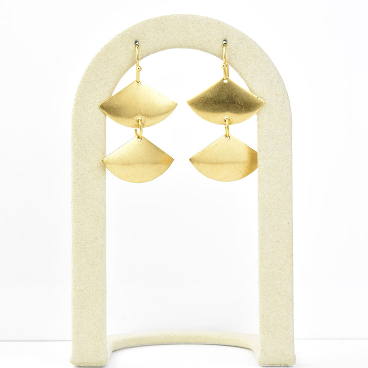 Layered Fan Earrings - Goldmakers Fine Jewelry