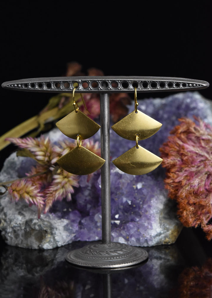 Layered Fan Earrings - Goldmakers Fine Jewelry