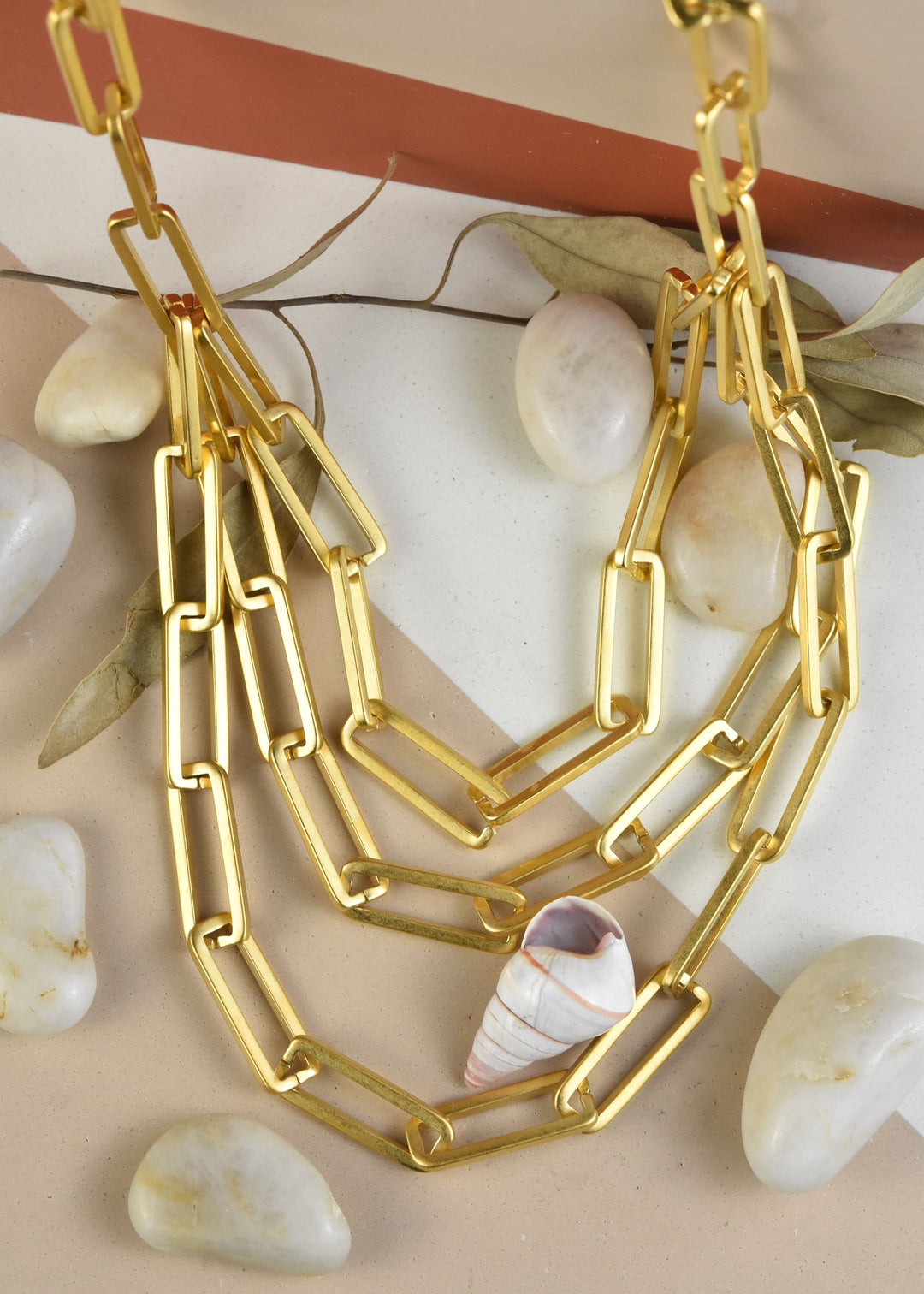 Layered Paperclip Chain Necklace - Goldmakers Fine Jewelry