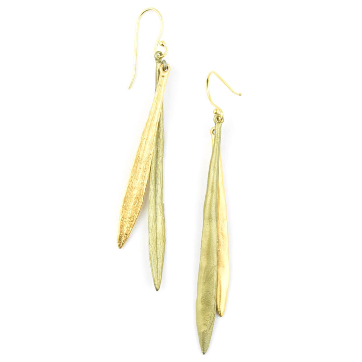 Long Leaf and Bud Earrings