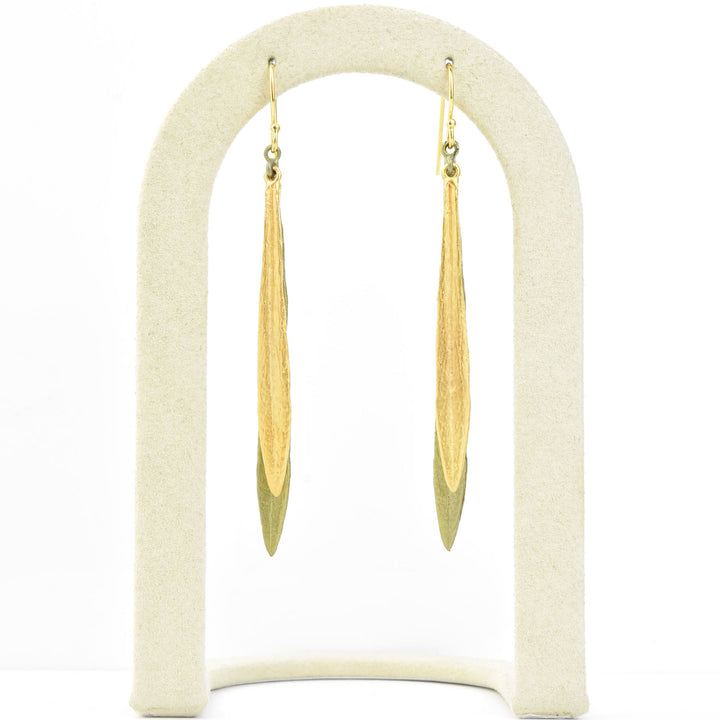 Long Leaf and Bud Earrings