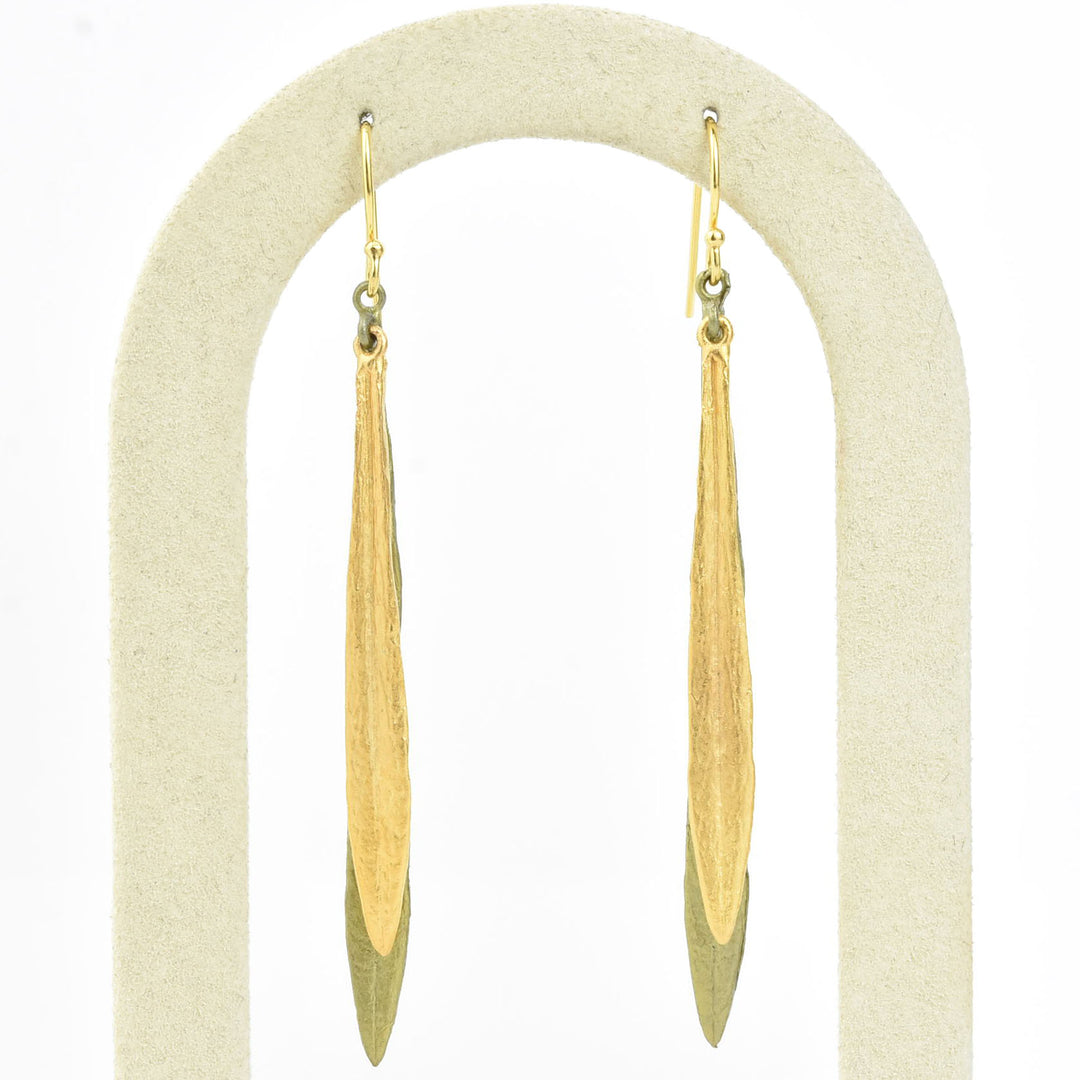 Long Leaf and Bud Earrings