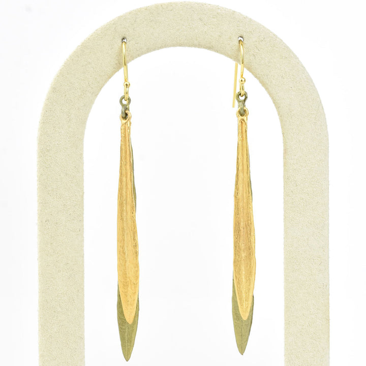 Long Leaf and Bud Earrings
