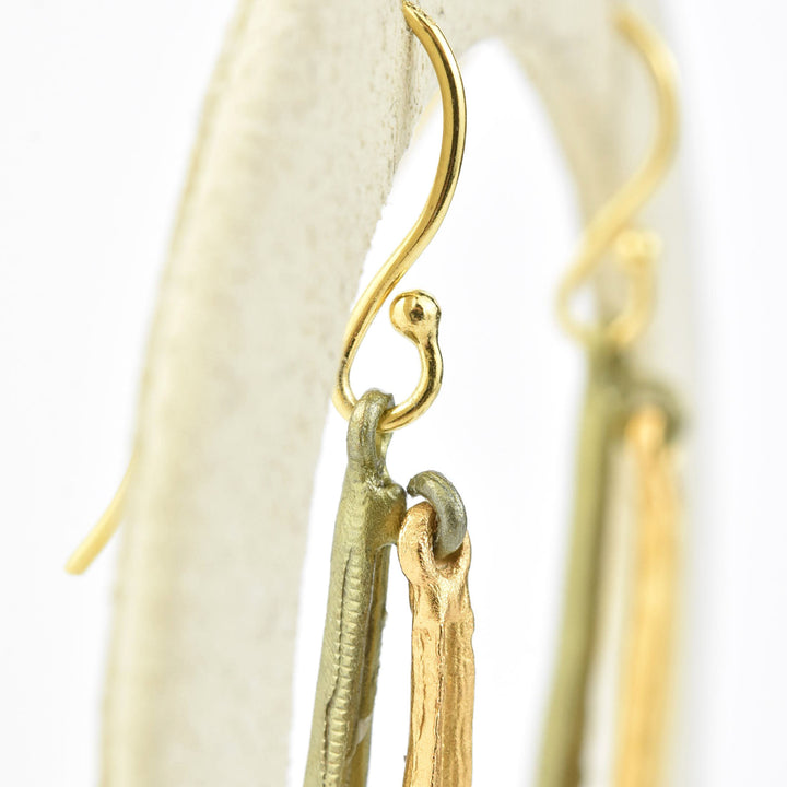 Long Leaf and Bud Earrings