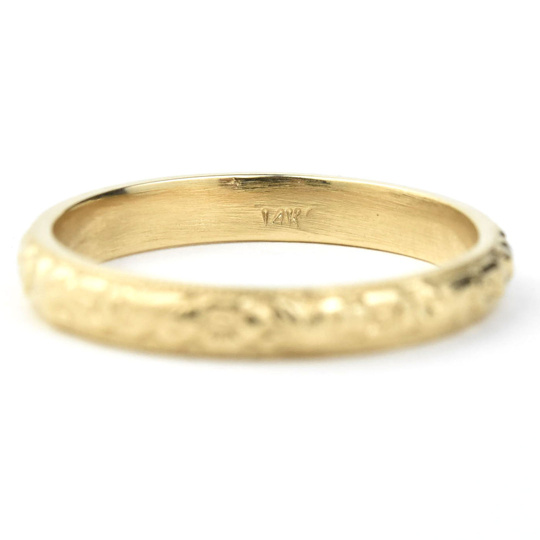 Leaf and Flower Band in 14K Yellow Gold - Goldmakers Fine Jewelry