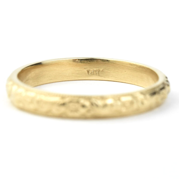 Leaf and Flower Band in 14K Yellow Gold - Goldmakers Fine Jewelry